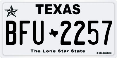 TX license plate BFU2257