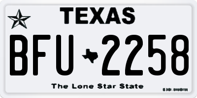 TX license plate BFU2258