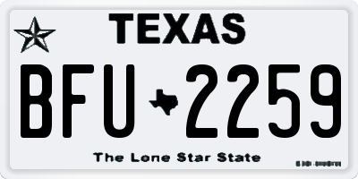 TX license plate BFU2259