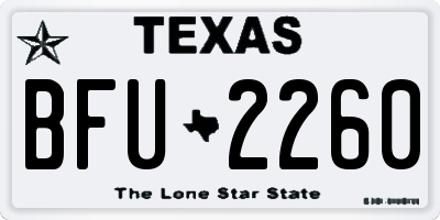 TX license plate BFU2260