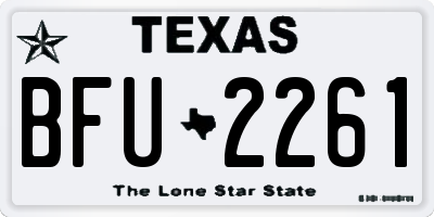 TX license plate BFU2261