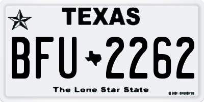 TX license plate BFU2262