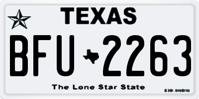 TX license plate BFU2263