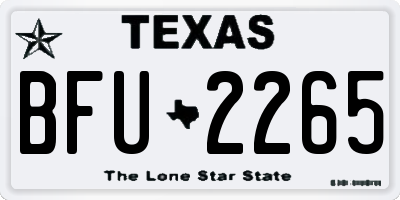 TX license plate BFU2265