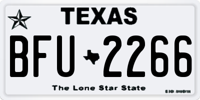 TX license plate BFU2266