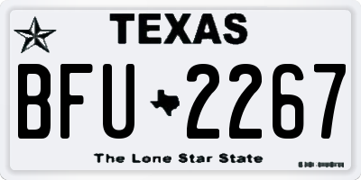 TX license plate BFU2267