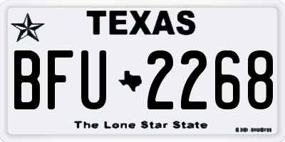 TX license plate BFU2268