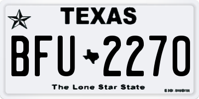 TX license plate BFU2270