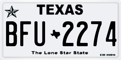 TX license plate BFU2274