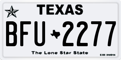 TX license plate BFU2277