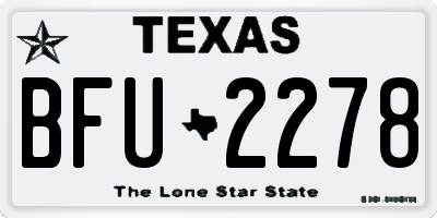 TX license plate BFU2278