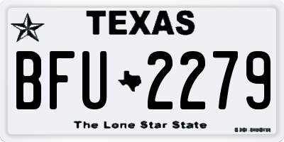 TX license plate BFU2279