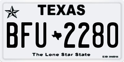 TX license plate BFU2280