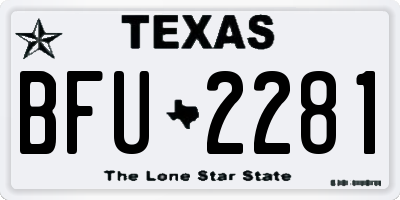 TX license plate BFU2281