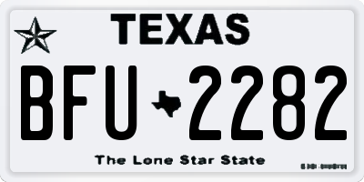 TX license plate BFU2282