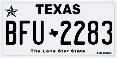 TX license plate BFU2283