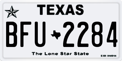 TX license plate BFU2284