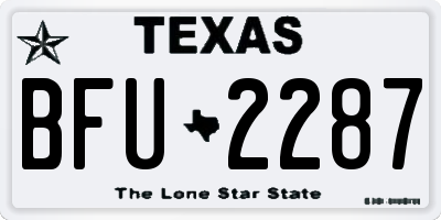TX license plate BFU2287