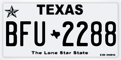TX license plate BFU2288