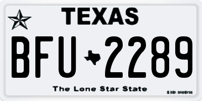 TX license plate BFU2289