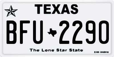 TX license plate BFU2290