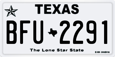 TX license plate BFU2291