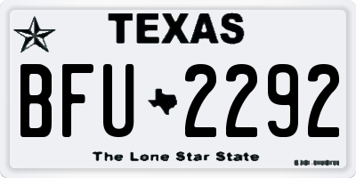 TX license plate BFU2292