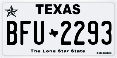 TX license plate BFU2293