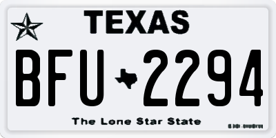 TX license plate BFU2294