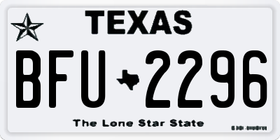 TX license plate BFU2296