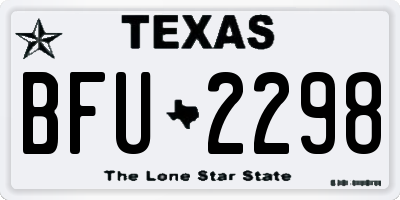 TX license plate BFU2298