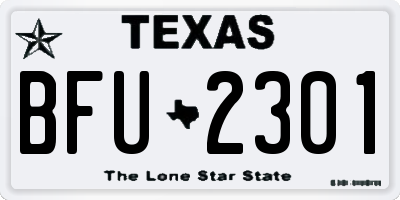 TX license plate BFU2301