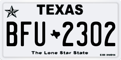 TX license plate BFU2302