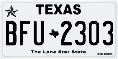 TX license plate BFU2303