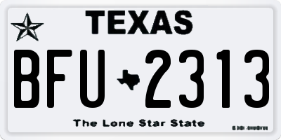 TX license plate BFU2313