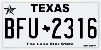 TX license plate BFU2316