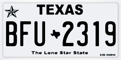 TX license plate BFU2319