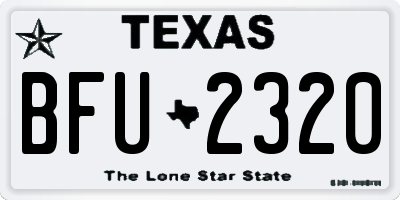 TX license plate BFU2320