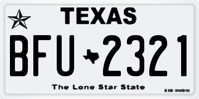 TX license plate BFU2321