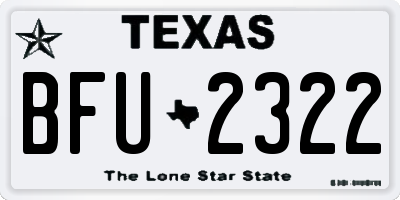 TX license plate BFU2322