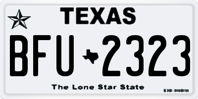 TX license plate BFU2323