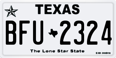 TX license plate BFU2324