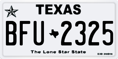 TX license plate BFU2325