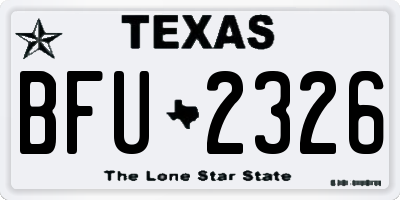 TX license plate BFU2326
