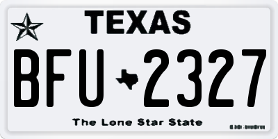 TX license plate BFU2327