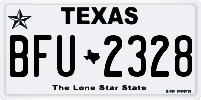 TX license plate BFU2328