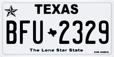 TX license plate BFU2329
