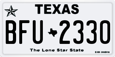 TX license plate BFU2330