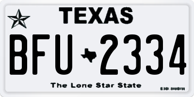 TX license plate BFU2334