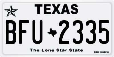 TX license plate BFU2335